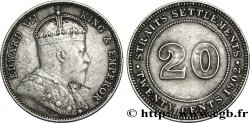 MALAISIE - ÉTABLISSEMENTS DES DÉTROITS 20 Cents Straits Settlements Edouard VII 1902 