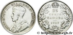 CANADA 25 Cents Georges V 1917  TB+ 