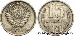 RUSSIE - URSS 15 Kopecks emblème de URSS 1980 