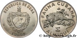 CUBA 1 Peso armes / série Faune Cubaine / solenodon de Cuba ou almiqui 1981 