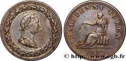 ROYAUME-UNI (TOKENS) 1 Penny buste de Georges III lauré / allégorie du commerce 1812 