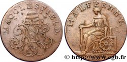 BRITISH TOKENS OR JETTONS 1/2 Penny Macclesfield (Cheshire) ruche et initiales “R & C°” / femme avec outils, “payable at Macclesfield Liverpool & Congleton 1789 