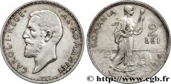 ROUMANIE 2 Lei Charles Ier / paysanne 1914  TTB 