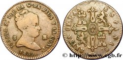 ESPAGNE 8 Maravedis Isabelle II 1839 Ségovie TB+ 