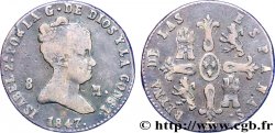 ESPAGNE 8 Maravedis Isabelle  1847 Ségovie