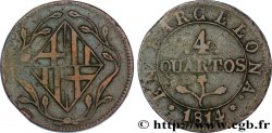 SPAIN - BARCELONA 4 Quartos blason de Barcelone 1814 Barcelone