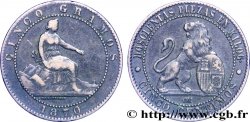 SPAIN 5 Centimos “ESPAÑA” assise / lion au bouclier 1870 Oeschger Mesdach & CO