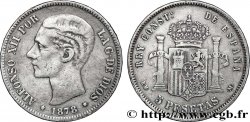 SPAIN 5 Pesetas Alphonse XII / emblème couronné (1878) E.M. - .M. 1878 Madrid