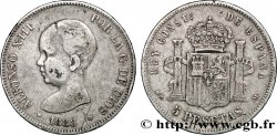 ESPAGNE 5 Pesetas Alphonse XIII 1er type 1888 Madrid TB 