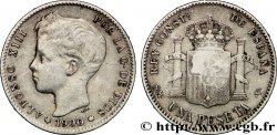 ESPAGNE 1 Peseta Alphonse XIII 3e type 1900 Madrid TB+ 