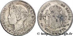 SPAIN 1 Peseta Alphonse XIII 3e type de buste / emblème couronné 1901 Madrid VF 