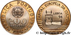 PORTOGALLO 200 Escudos “Lisbonne, capitale culturelle de l’Europe” emblème / Tour de Belém 1994 