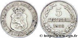 BULGARIEN 5 Stotinki emblème 1888  VZ 