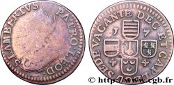 BELGIQUE - PRINCIPAUTÉ ÉPISCOPALE DE LIÈGE 1 Liard Évéché de Liège St Lambert / armes (Sede vacante) 1744  TB 