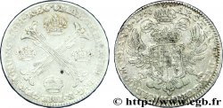 BELGIUM - AUSTRIAN NETHERLANDS 1 Kronenthaler Pays-Bas Autrichiens frappe au nom de Marie-Thérèse et François Ier / croix de St André aux trois couronnes 1756 Anvers XF 