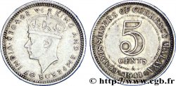 MALAISIE 5 Cents Commisionners of Currency Board Georges VI 1941 Bombay - I TTB+ 