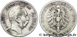 GERMANY - SAXONY 2 Mark - Royaume de Saxe Albert / aigle 1876 Dresde - E