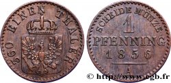 ALLEMAGNE - PRUSSE 1 Pfenninge Royaume de Prusse écu à l’aigle 1856 Berlin