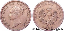 CANADA 1/2 Penny Token Nova Scotia Victoria / chardon 1843  TTB+ 
