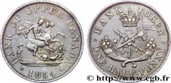 CANADA 1/2 Penny token Province du Haut Canada St Georges terrassant le dragon 1854 Heaton SUP 