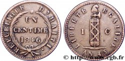 HAÏTI 1 Centime faisceau, an.43 petit diamètre variété sans accent 1846  TTB 