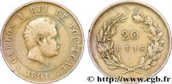 PORTUGAL 20 Réis Charles Ier (Carlos) 1891 Paris - A VF 