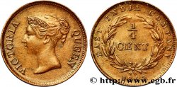 MALAISIE - ÉTABLISSEMENTS DES DÉTROITS 1/4 Cent Straits Settlements Victoria 1845 Heaton - H SUP 