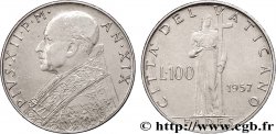 VATICAN ET ÉTATS PONTIFICAUX 100 Lire Pie XII an XIX / Fides tenant la croix 1957 Rome