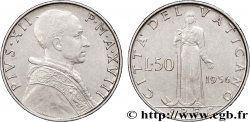 VATICAN AND PAPAL STATES 50 Lire Pie XII an XVIII / Spes 1956 Rome - R AU 
