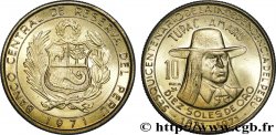 PÉROU 10 Soles de Oro emblème / Tupac Amaru 1971 Lima