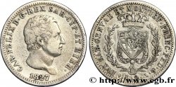 ITALY - KINGDOM OF SARDINIA 2 Lire Royaume de Sardaigne : Charles-Félix / armes de Savoie 1827 Turin