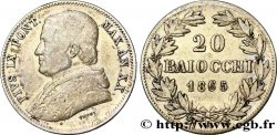 VATICAN ET ÉTATS PONTIFICAUX 20 Baiocchi Pie IX an XX 1865 Rome
