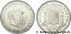 ESPAGNE 5 Pesetas Franco / emblème (1950) 1949  TTB 