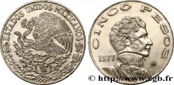 MEXICO 5 Pesos aigle mexicain / Vicente Guerrero variété à grande date 1977 Mexico
