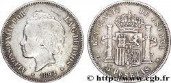 ESPAGNE 5 Pesetas Alphonse XIII 2e type 1892 Madrid