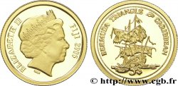 FIDJI 5 Dollars OR BE (proof)  Elisabeth II / Le triangle des Bermudes 2006  FDC 