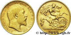 ROYAUME-UNI 1/2 Souverain Edouard VII / St Georges terrassant le dragon 1907 Londres TTB 