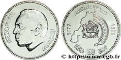 MAROC 50 Dirhams roi Hassan II AH 1399 50e anniversaire du roi 1979 