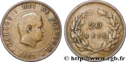 PORTUGAL 20 Réis Charles Ier (Carlos) 1891  VF 