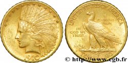 ÉTATS-UNIS D&nbsp;AMÉRIQUE 10 Dollars or &nbsp;Indian Head&nbsp;, 2e type 1910 San Francisco - S SUP 