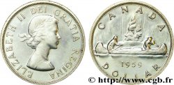 CANADA 1 Dollar Elisabeth II / canoe avec indien 1959 