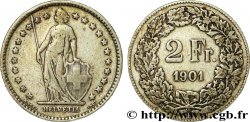 SUISSE 2 Francs Helvetia 1901 Berne - B TB 