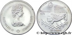 CANADA 10 Dollars JO Montréal 1976 saut d’obstacles hommes / Elisabeth II 1975  MS 