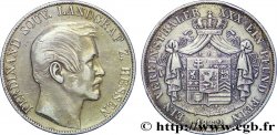 ALLEMAGNE - HESSE-HOMBOURG 1 Vereinsthaler Landgrave Ferdinand de Hesse-Hombourg  / armes couronnées légende tranche erronée 1862  TTB 
