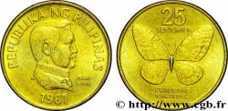 PHILIPPINEN 25 Sentimos Juan Luna / papillon 1987  fST 