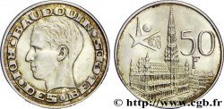 BELGIQUE 50 Francs Exposition Universelle de Bruxelles, Baudouin Ier, Grand-Place de Bruxelles légende française 1958 