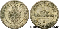 GERMANY - SAXONY 1 Neugroschen Royaume de Saxe, blason 1863 Dresde - B