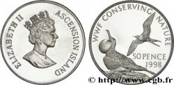 ASCENSION ISLAND 50 Pence Conservation de la Nature WWF : Elizabeth II / frégates 1998  MS 