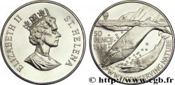 SAINTE HÉLÈNE 50 Pence Conservation de la Nature WWF :baleines bleues 1998 