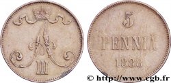 FINLANDE 5 Pennia monogramme Tsar Alexandre III 1888  TTB+ 